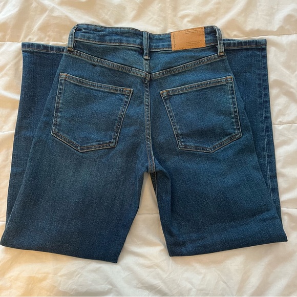 25 Frank And Oak Cyndi High Rise Straight Blue Jeans - Picture 7 of 8